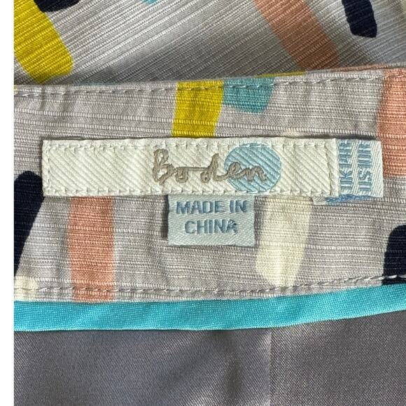 Boden Geometric Pencil Skirt in Gray and Pink and Yellow - Picture 4 of 7